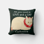 Cat Tama Throw Pillow