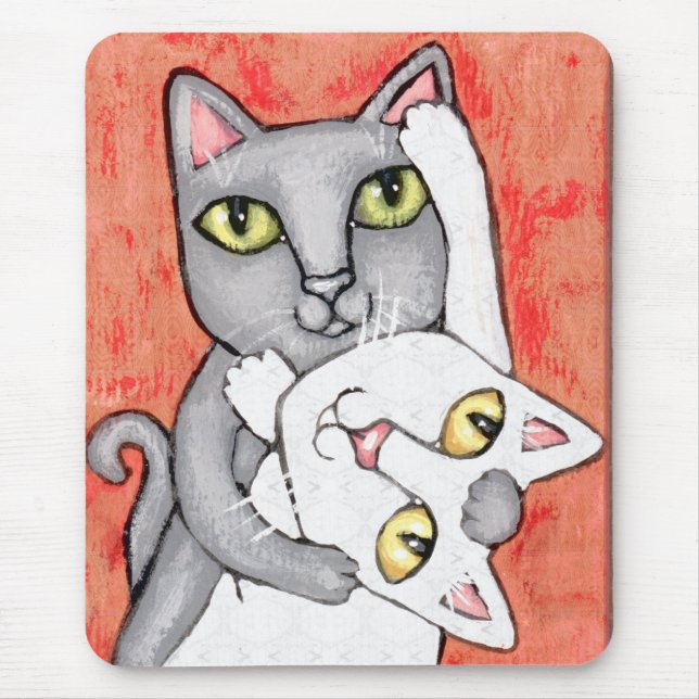 Cat Tango Dance Art Mousepad (Front)