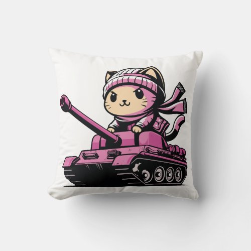 Cat tank throw pillow