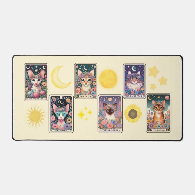 Cat Tarot Card Desk Mat (Front)