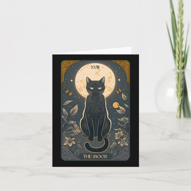 Cat Tarot Card, Moon Tarot Card Cat Mom Of Cats, C (Front)