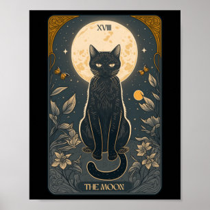 Cat Tarot Card, Moon Tarot Card Cat Mom Of Cats, C Poster