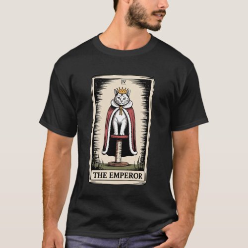 Cat Tarot Card The Emperor Cat Scratching Post Tre T-Shirt