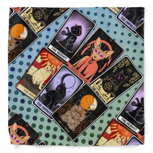 Cat Tarot Cards__Halloween Empress Hermit Fool Bandana