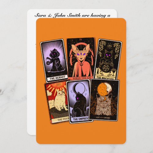 Cat Tarot Cards__Halloween Empress Hermit Fool Invitation