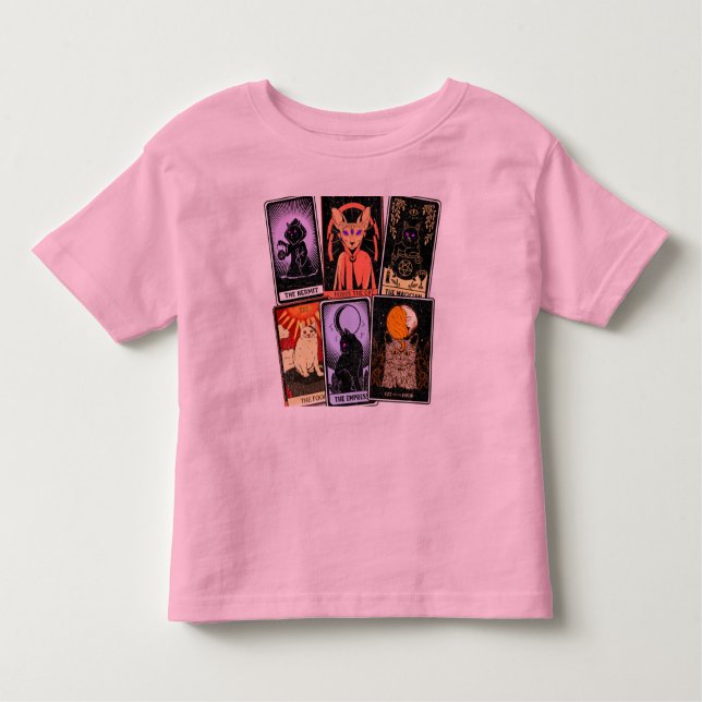 Cat Tarot Cards--Halloween Empress. Hermit, Fool Toddler T-shirt (Front)