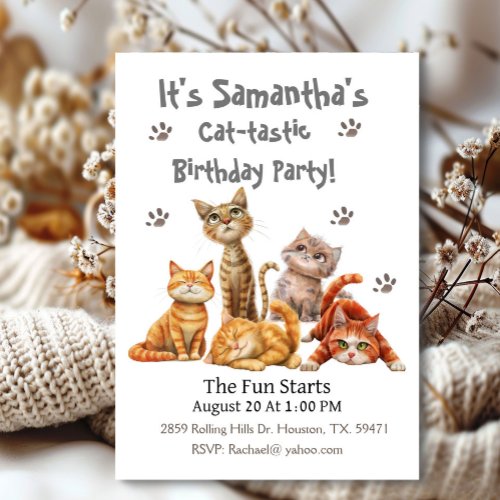Cat_tastic Kitten Birthday Invitation