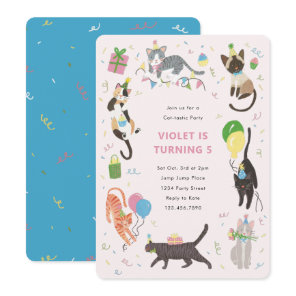 Cat-Tastic Kitty Cat Birthday Party Invitation