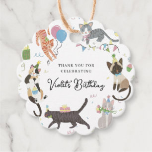 Cat-tastic Purrfect Birthday Party Thank You Favor Tags