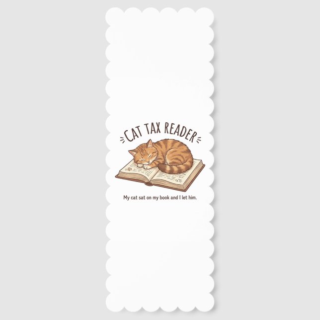 "Cat Tax Reader" Funny Cat & Book Lover Sticker |  Bookmarks (Front)