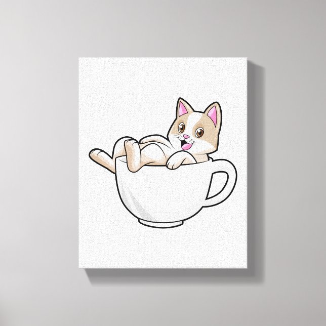 Cat Tea cup Canvas Print (Front)