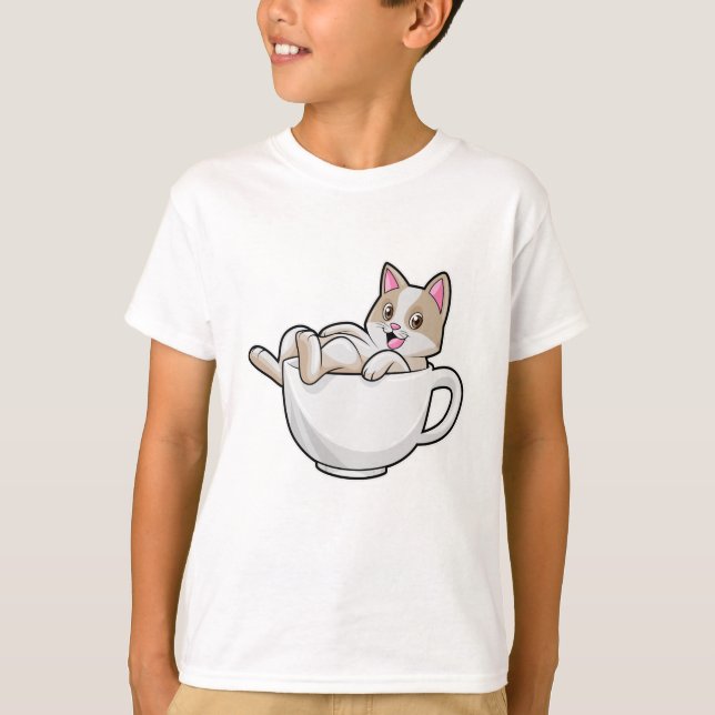 Cat Tea cup T-Shirt (Front)