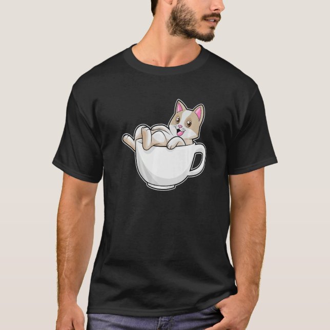 Cat Tea Cup T-Shirt (Front)