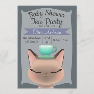 Cat Tea Party Invitation
