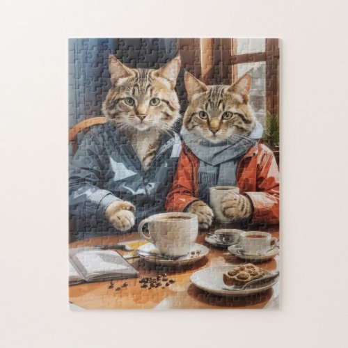 Cat Tea Party Jigsaw Puzzle
