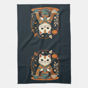 Cat Tea Time Japanese Kitchen Towel