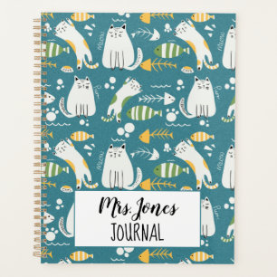 Cat Teacher Pattern Planner – Cute Teacher Planner