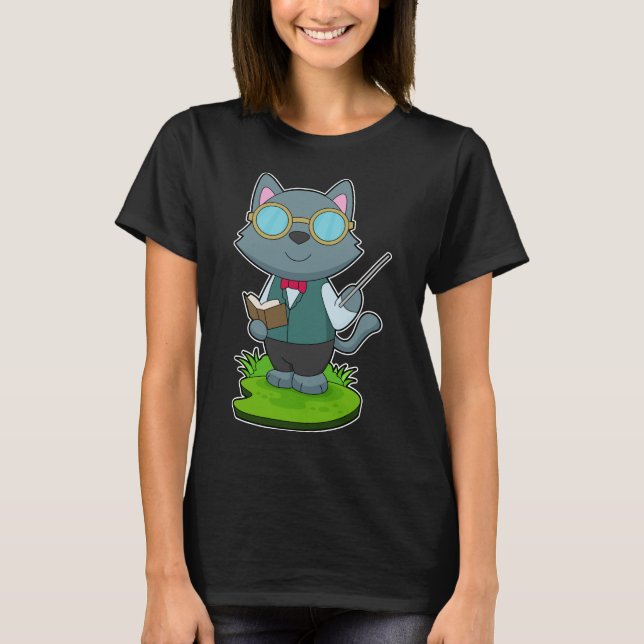 Cat Teacher Pointer T-Shirt (Front)