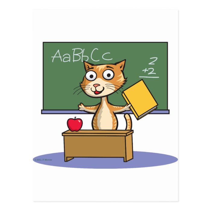 Cat Teacher Post Card