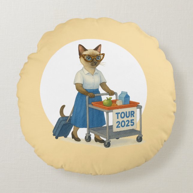 Cat teacher retirement 2025 for cat lovers round pillow (Front)