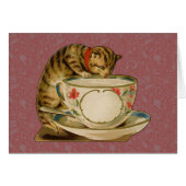 Cat Teacup Cute Vintage Victorian (Front Horizontal)