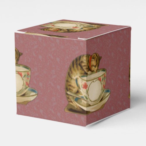 Cat Teacup Cute Vintage Victorian Favor Boxes