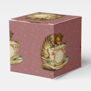 Cat Teacup Cute Vintage Victorian Pet Classic Favor Boxes