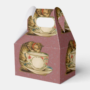Cat Teacup Cute Vintage Victorian Pet Classic Favor Boxes