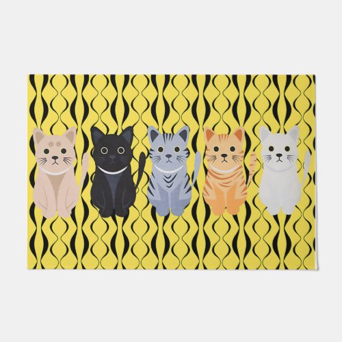 Cat Team Doormat Adorable Cat  Doormat