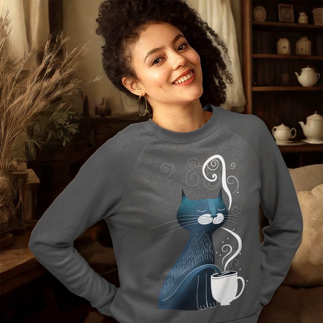 Cat Testing Tea Temperature With Tail Sweatshirt (Creator Uploaded)