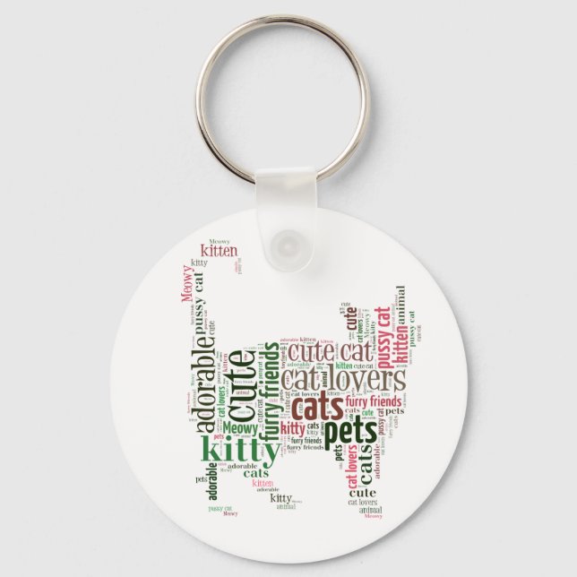 Cat text design keychain (Front)
