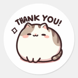 Cat - Thank you Classic Round Sticker