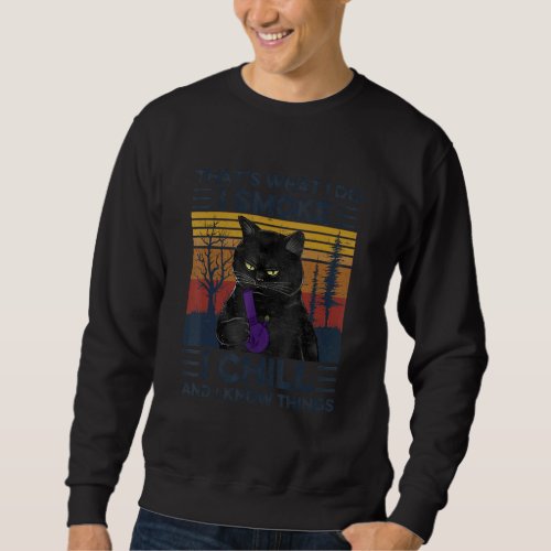 Cat Thats What I Do I Smoke I Chill And I Know Th Sweatshirt