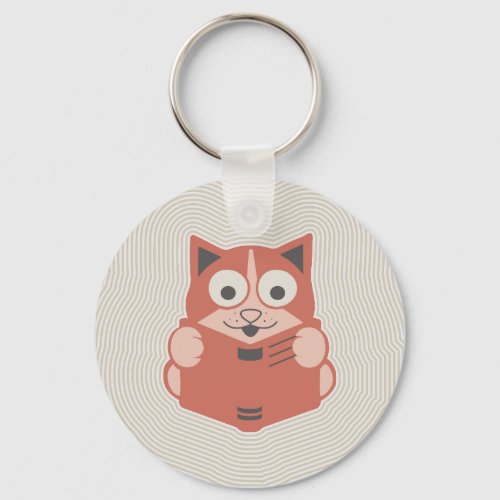 Cat The Reader Keychain