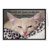 Cat theme bereavement card for loss of a pet (Front Horizontal)