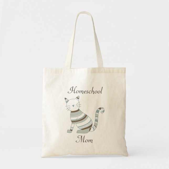 Cat Theme for Homeschooling Moms Tote Bag (Front)