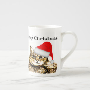 Cat Theme Personalised Merry Christmas Mug