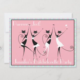 cat themed batchelorette party invitations no 2