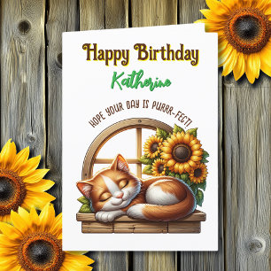 Cat Themed Birthday Card Word Search Inside!