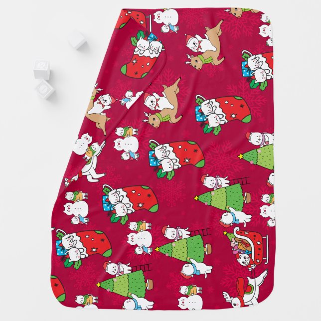 Cat themed Christmas  Baby Blanket (In Situ)