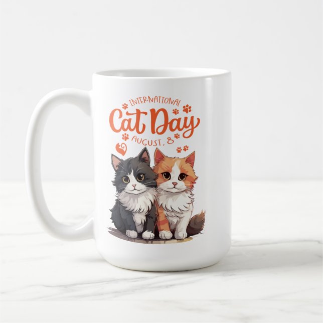 Cat-Themed Coffee Mug (Left)
