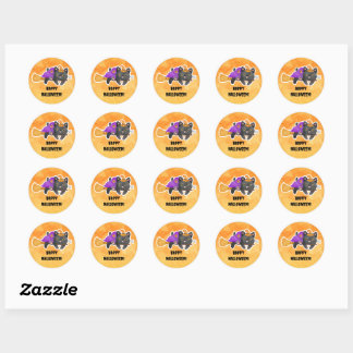 Cat-themed Halloween stickers
