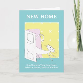 Cat Themed New Home Card