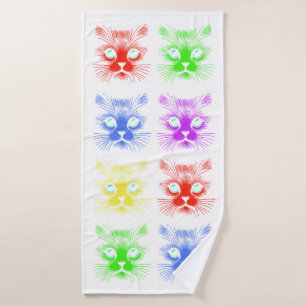 Cat Themes Bath Towel Set