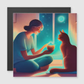 cat  therapist  - magnetic  card (Front/Back)