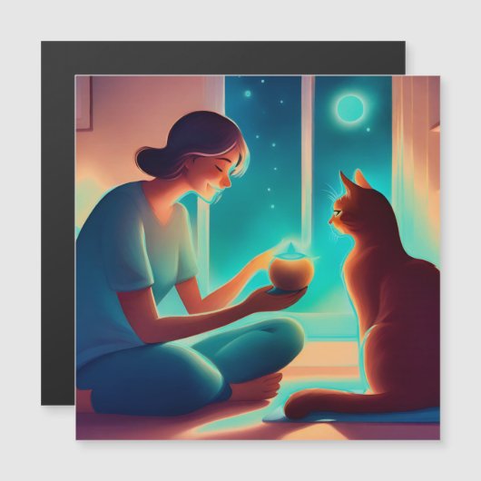 cat  therapist  - magnetic  card (Front/Back)