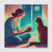cat  therapist  - magnetic  card (Front)