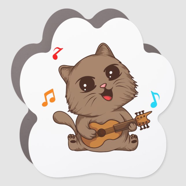 Cat thermal tumbler car magnet (Front)