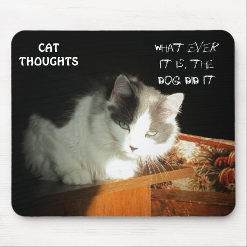 Cat Thoughts 2 Mouse Pad