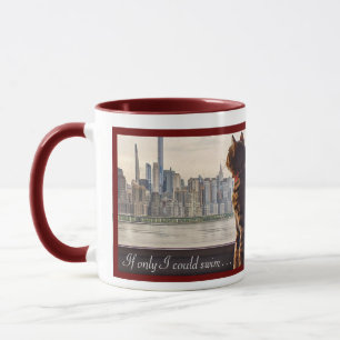 CAT THOUGHTS NYC SKYLINE COFFEE MUG